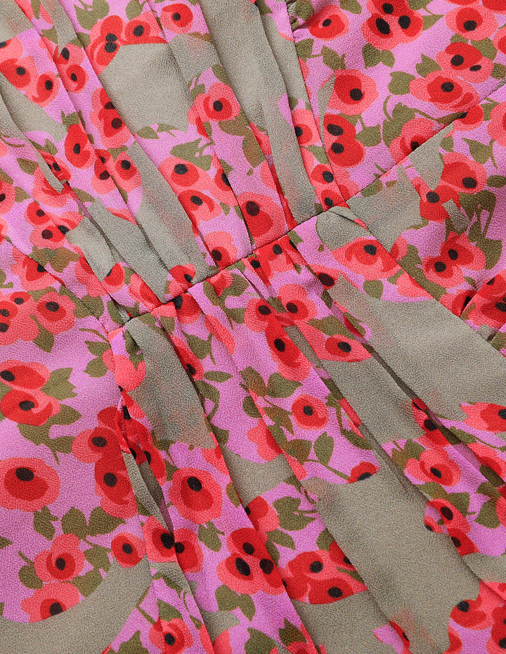 MARYLING V-Neck Bubble Short-Sleeved Dress