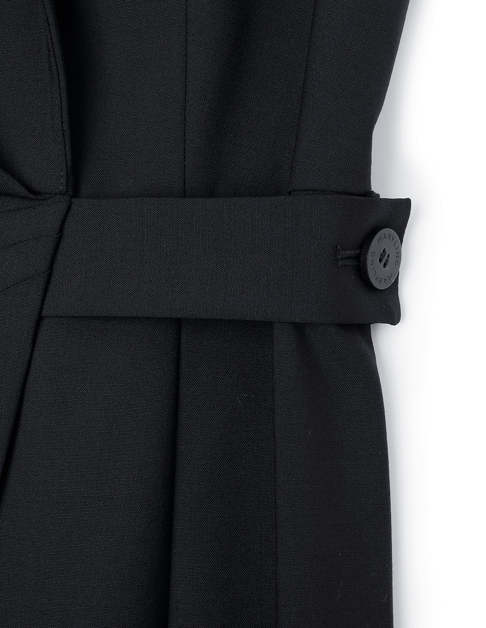 MARYLING Black Asymmetrical Double-Breasted Suit Dress