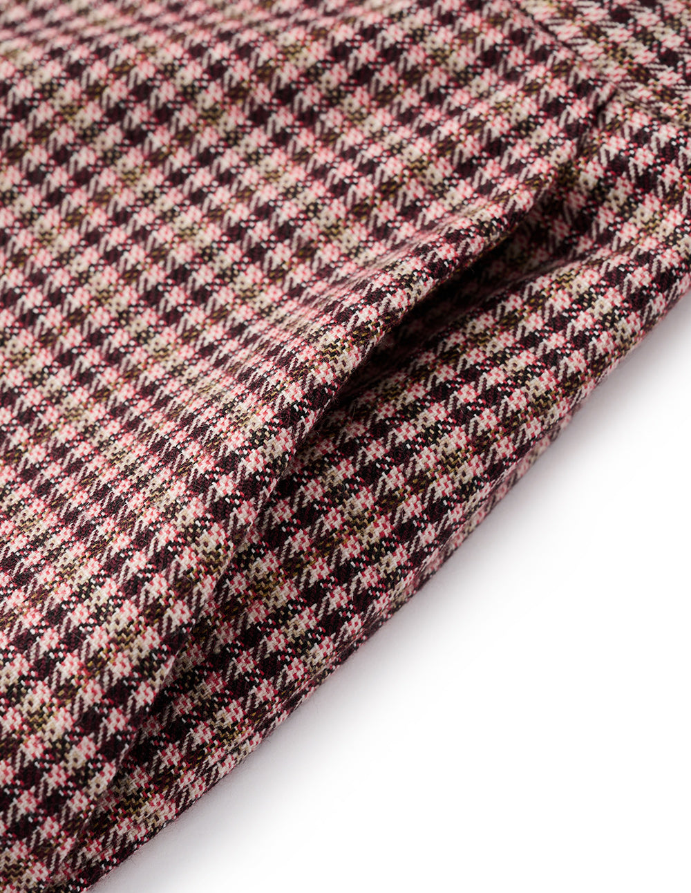 MARYLING Pink houndstooth ankle slim suit pants