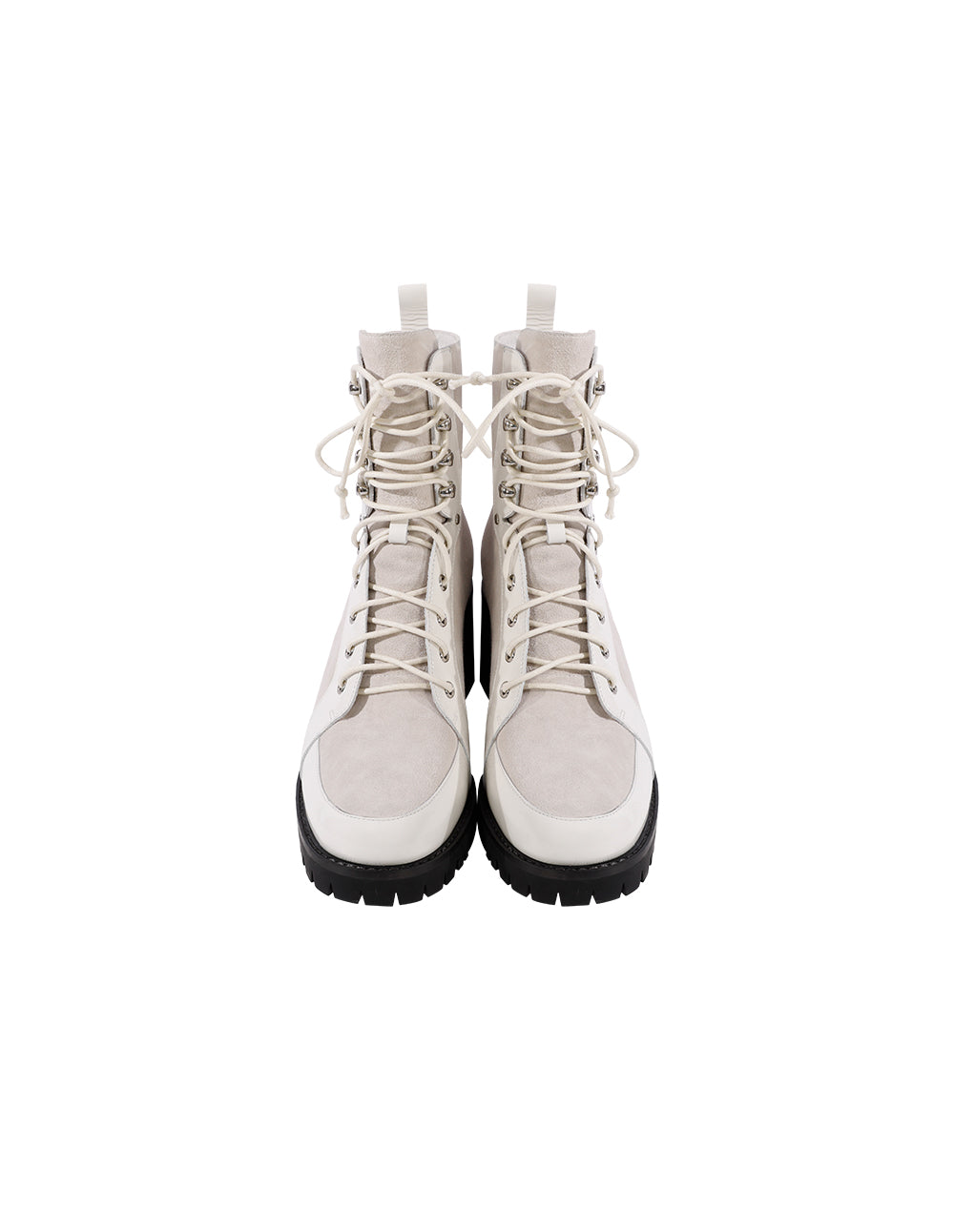MARYLING Lime White Sheepskin Stitching Shallow Boots