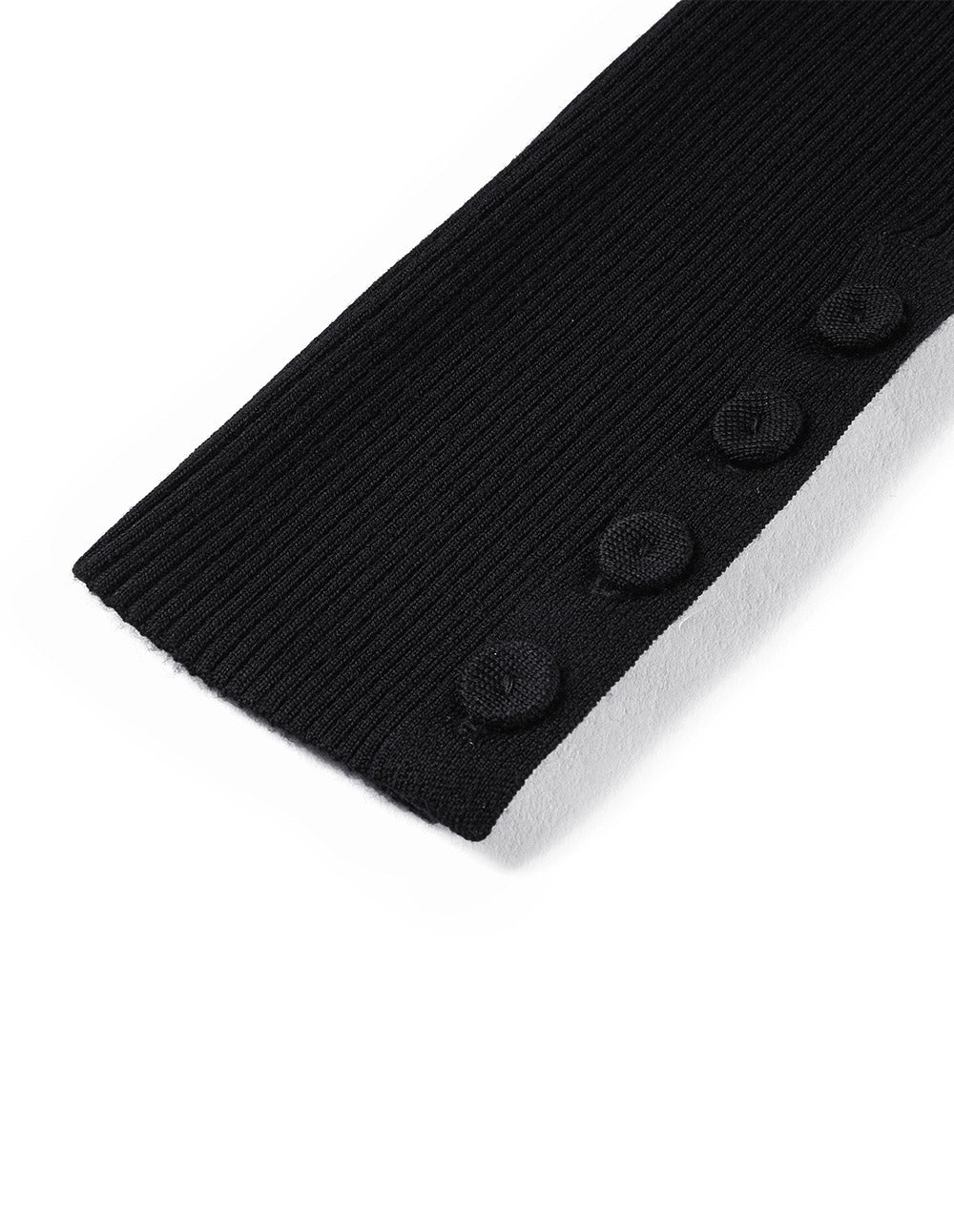 MARYLING black all-match slim V-neck knitted dress