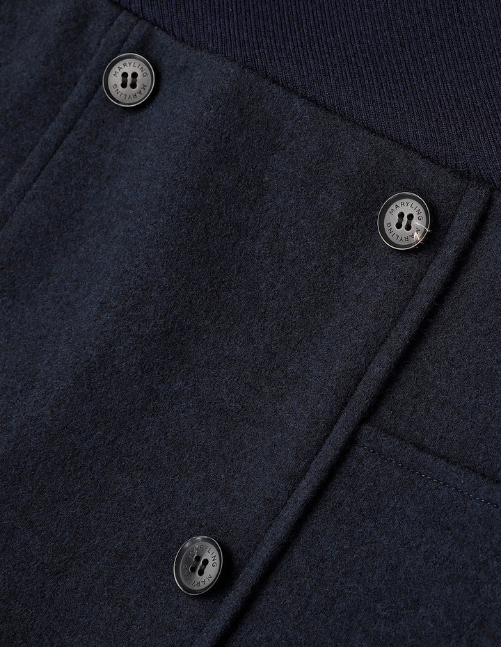 MARYLING midnight blue V-neck hollow shift knit dress