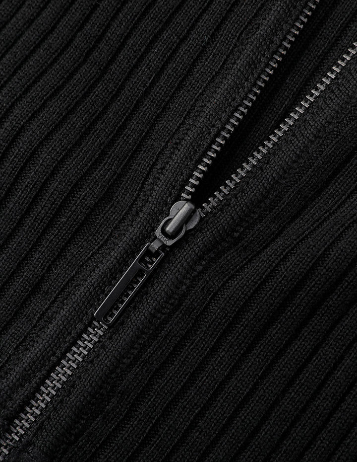 Maryling Black Slim Fit Knitted Dress