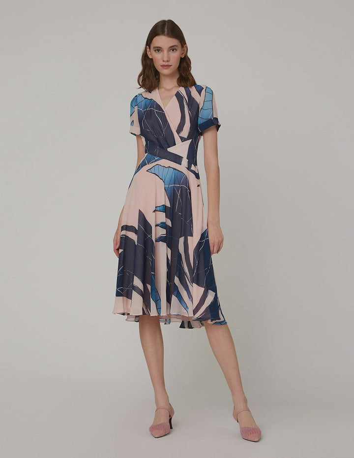 MARYLING Cross-split waist wavy dress