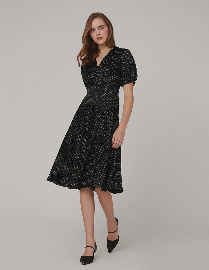 MARYLING V neck polka circle dress