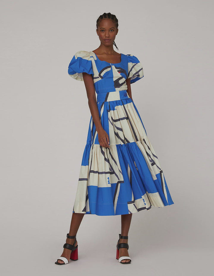 MARYLING V-neck puff sleeves top