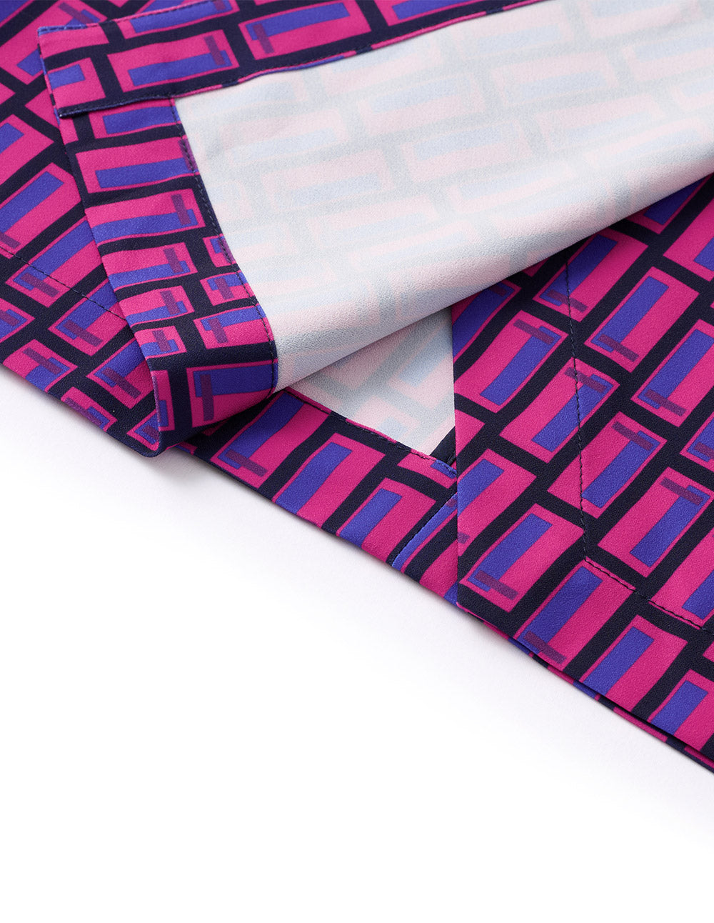 MARYLING blue and red plaid knitted V-neck slim fit dress