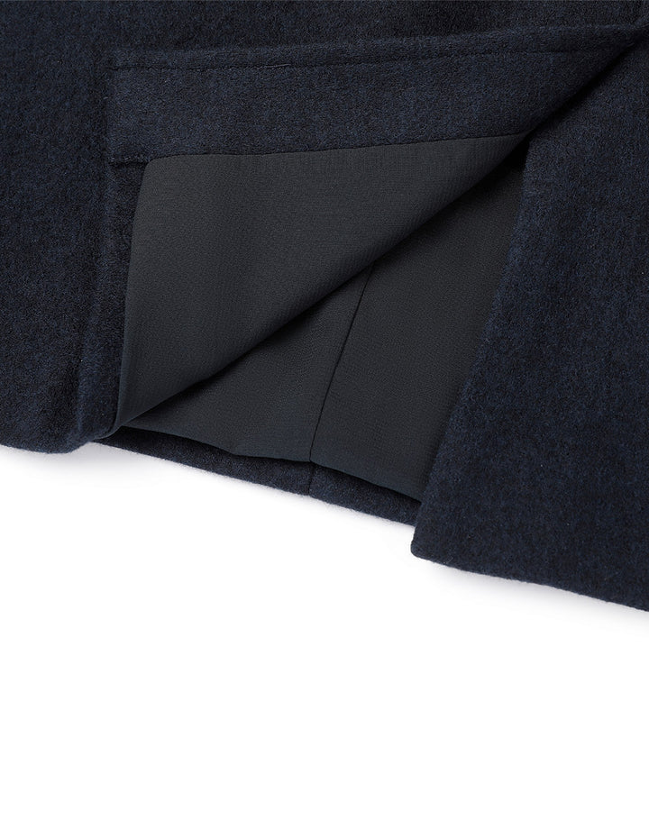 MARYLING midnight blue V-neck hollow shift knit dress