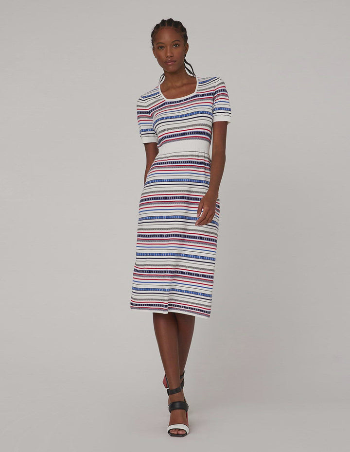 MARYLING Square-neck mid-length knit dress