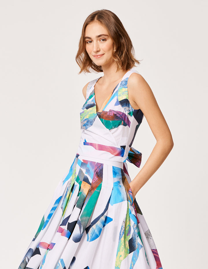 MARYLING Caribbean Style Sleeveless Wrap Crop Top