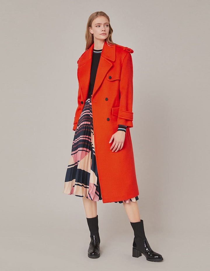 MARYLING Notch Lapel Double-Breasted Coat