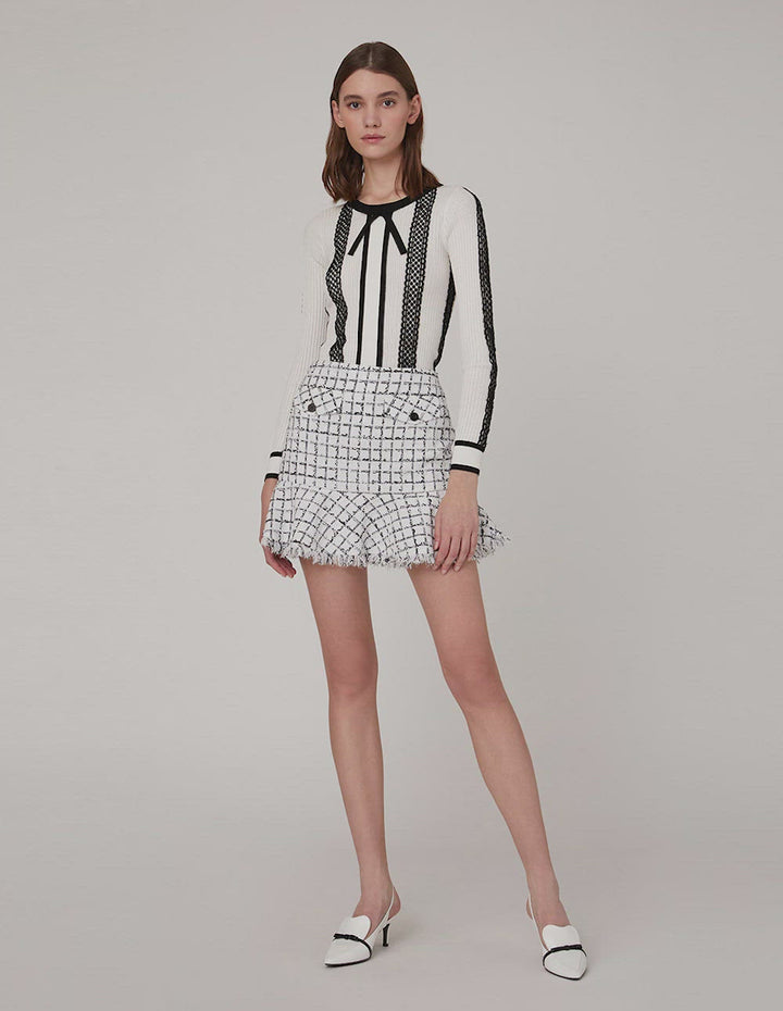 MARYLING Checked Tweed Mini Skirt