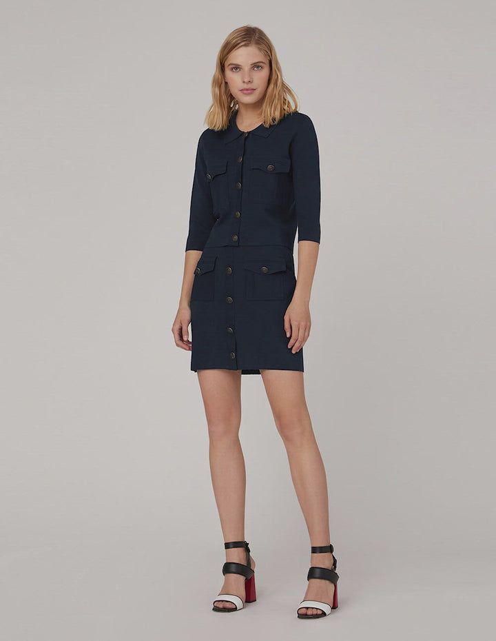 MARYLING Point Collar Knitted Jacket