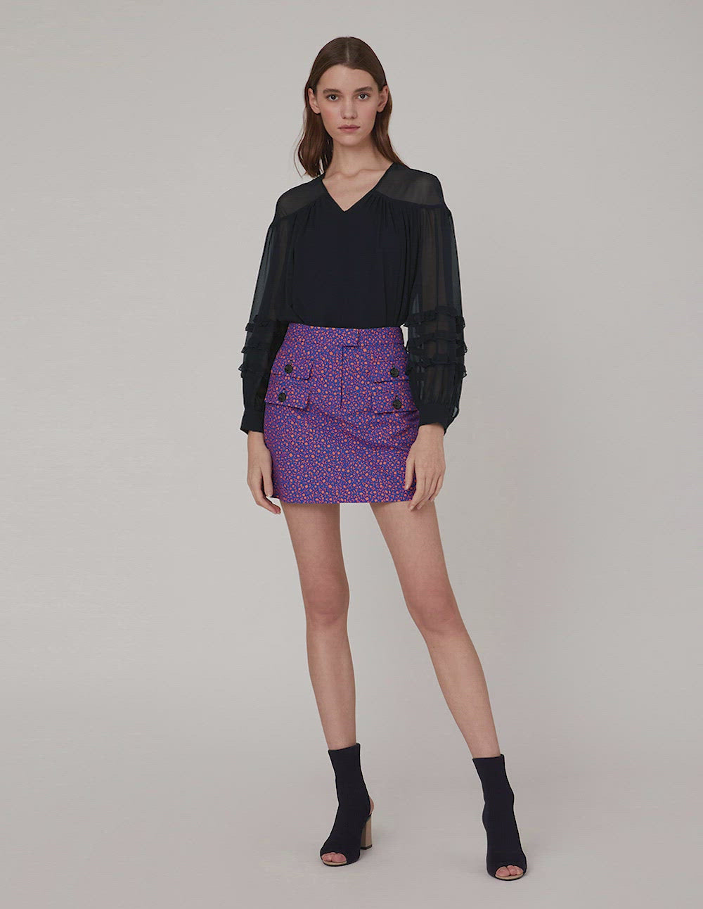 MARYLING Flap Pocket Mini Skirt