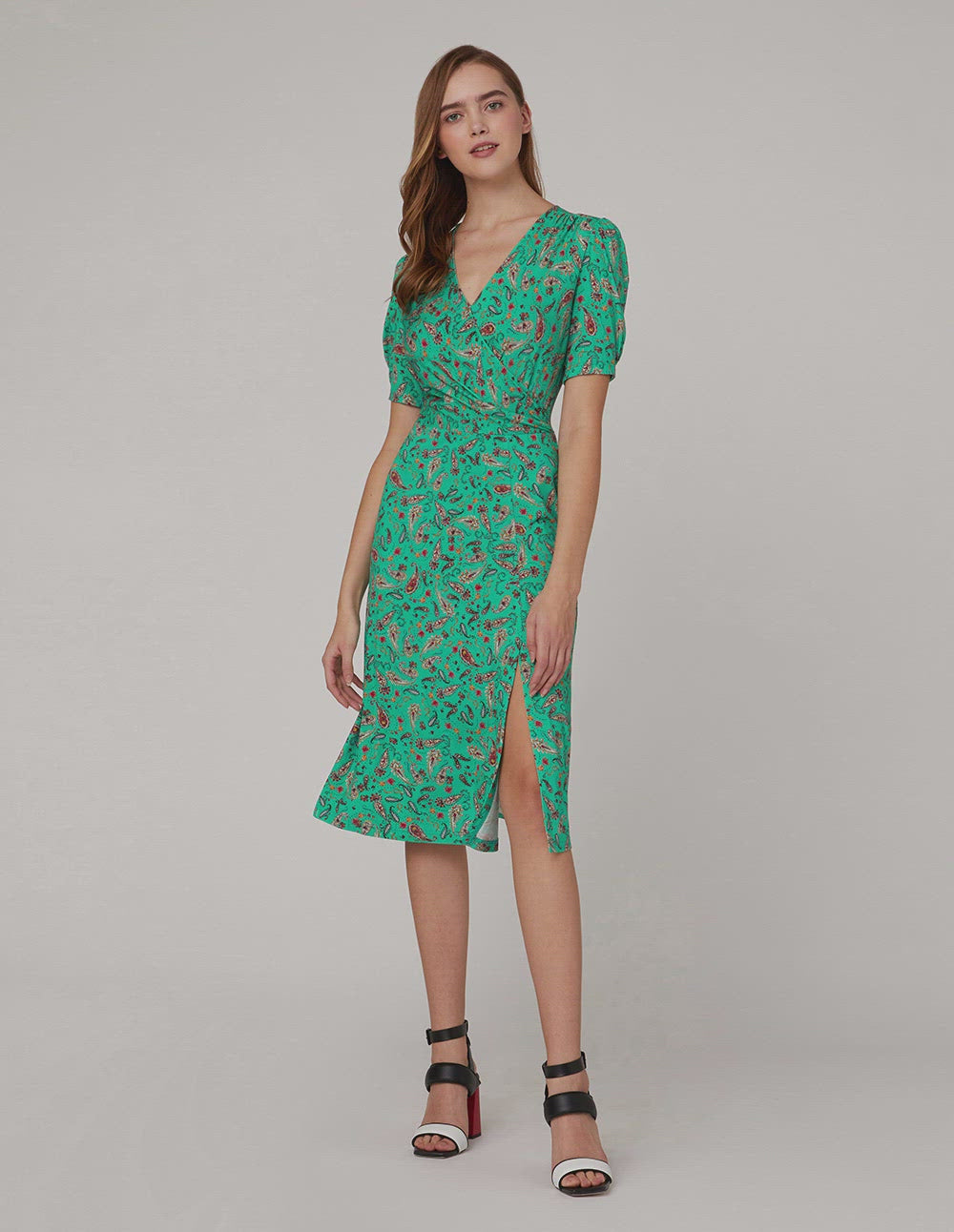 MARYLING Mint Green Peris Pattern Dress
